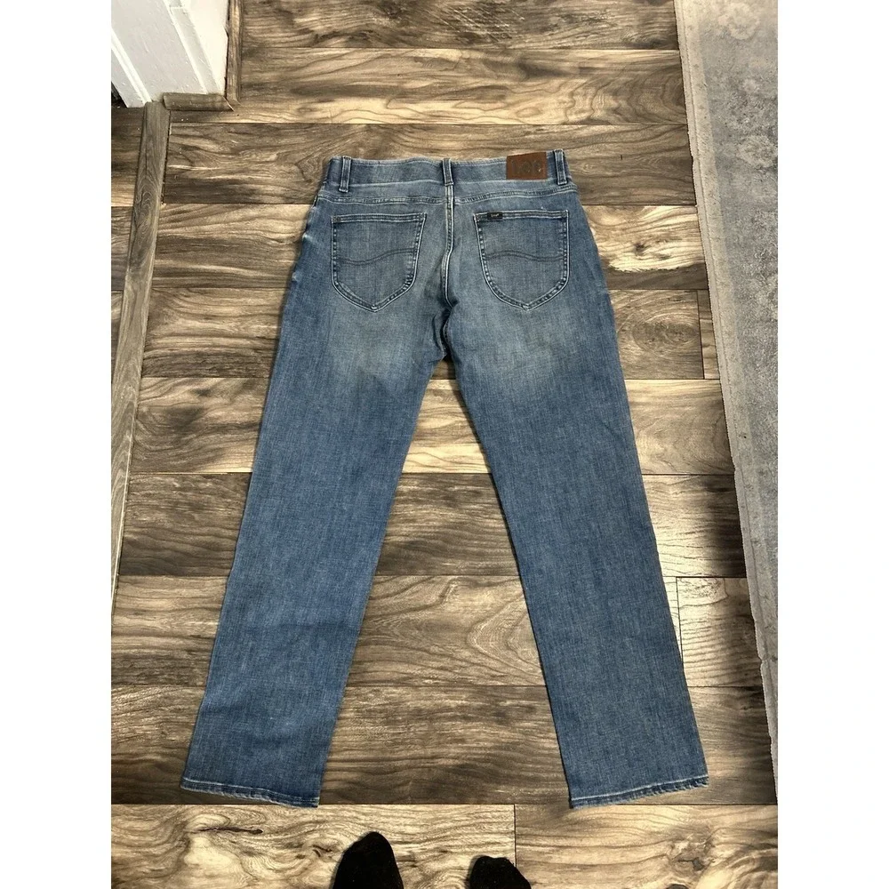 Men's New 32x32 Lee Jeans Blue Extreme Motion MVP‎ Straight-Fit Tapered-Leg 620